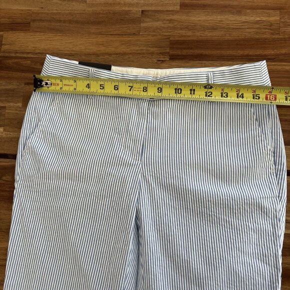 J Crew Skimmer City Fit Pants Blue Striped Women’s Size 4 Preppy Old Money NWT - Picture 11 of 14